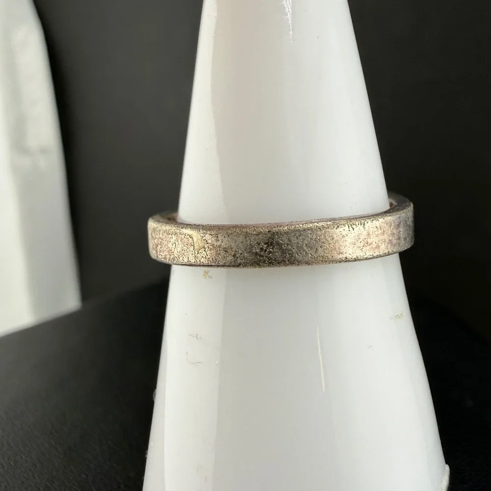Vintage IBB Ring Pink Heart Trillion Bypass Sterling Silver Size 8.25 READ
